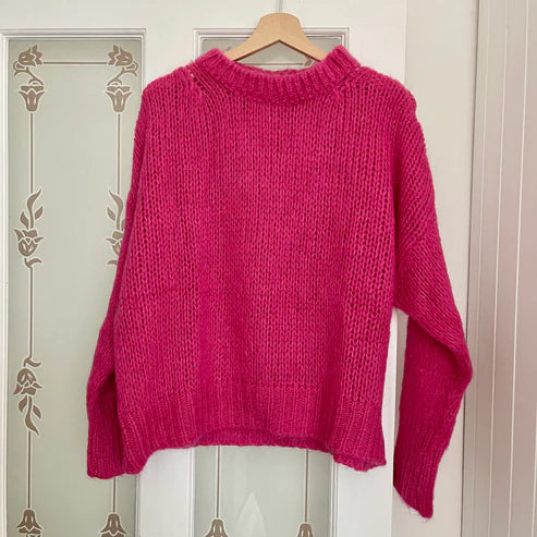 OST London Olivia Mohair Jumper - Bright Fuchsia Red
