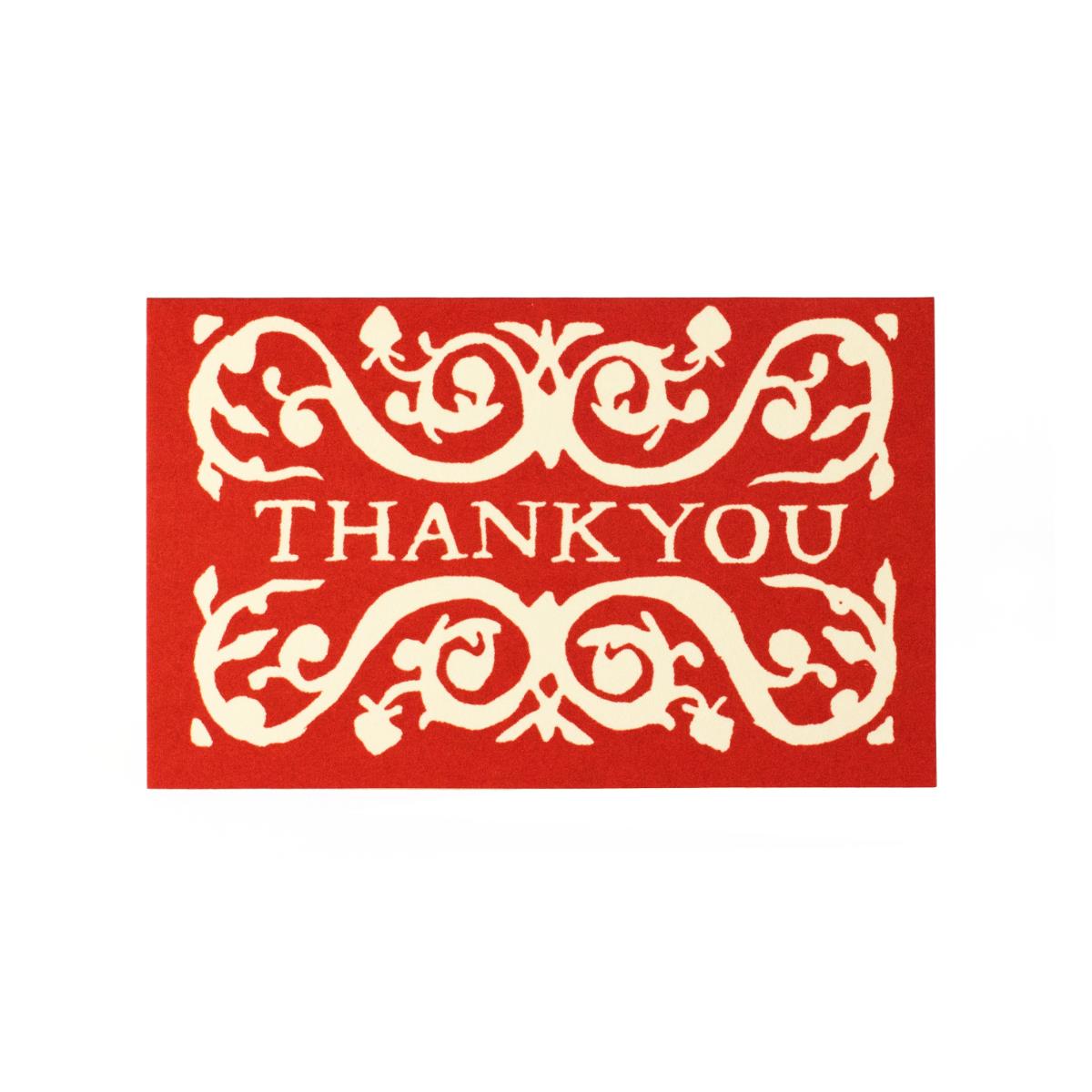 Pack of 6 Mini Thank You Cards - Red