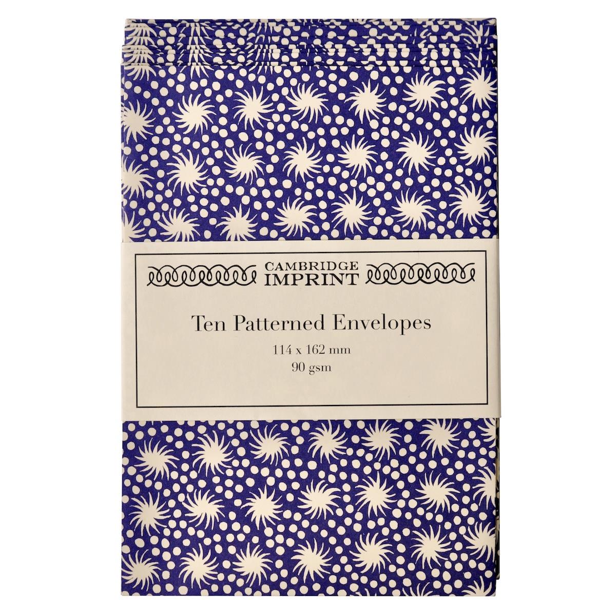 Ten Patterned Envelopes Animalcules - Twilight Blue