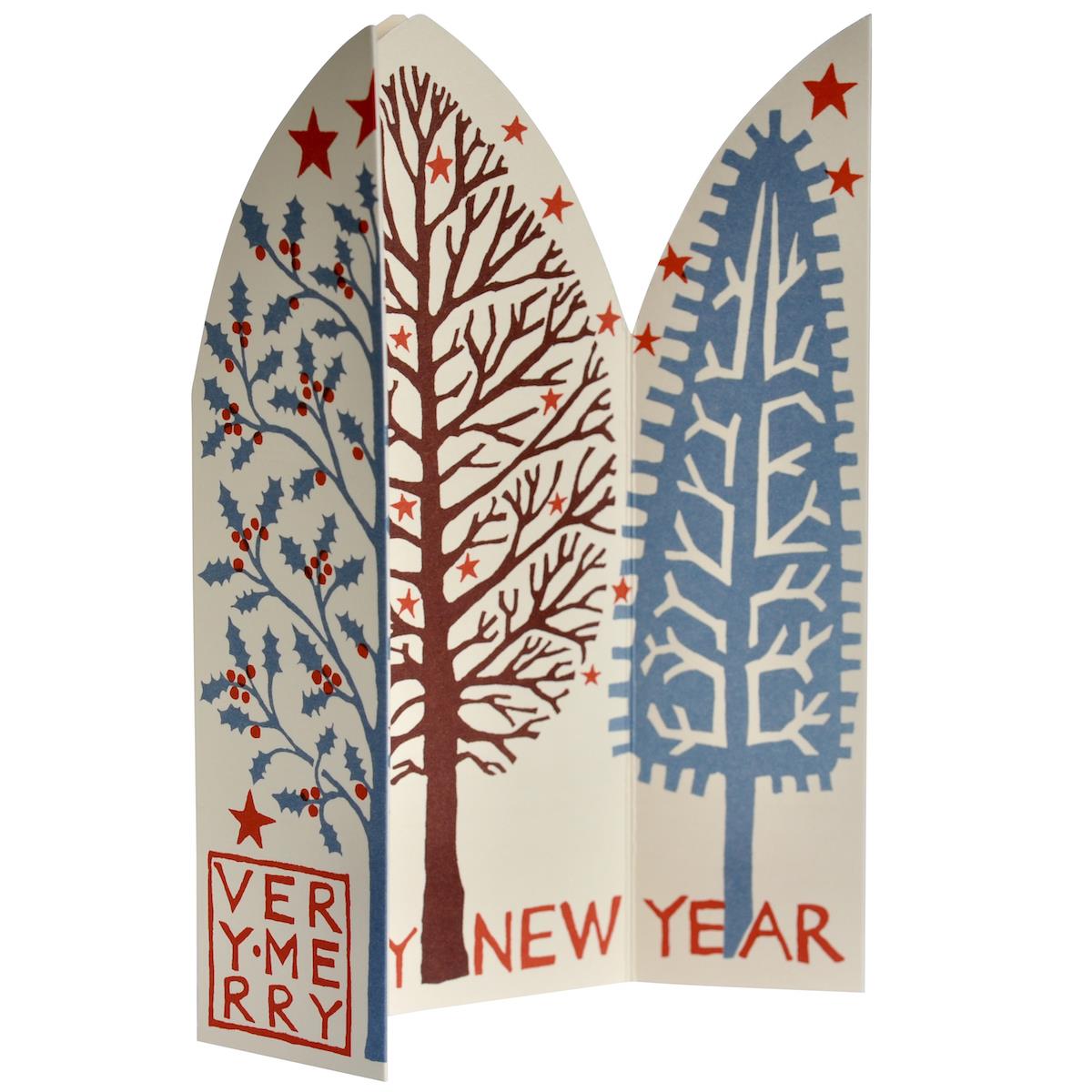Greetings Card - Merry Christmas Winter Trees