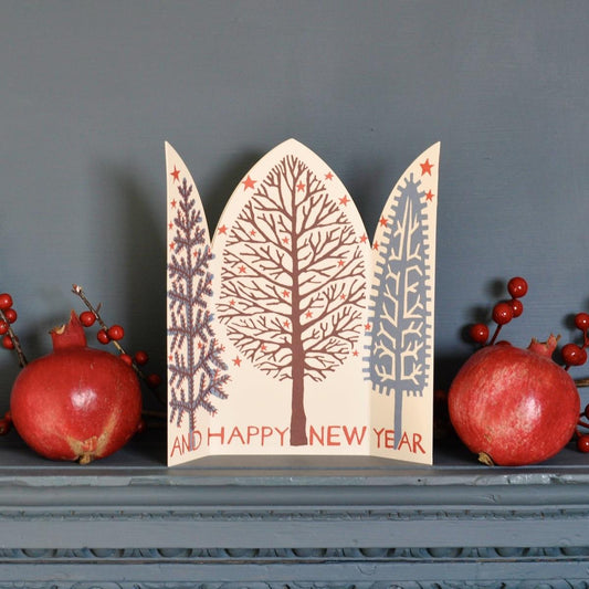 Greetings Card - Merry Christmas Winter Trees