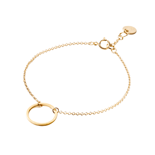 Fine Gold Chain Bracelet - Unity Circle