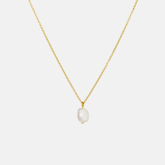 Gold Chain Necklace - Pearl