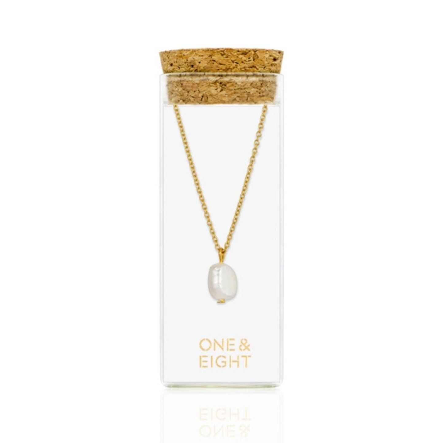 Gold Chain Necklace - Pearl
