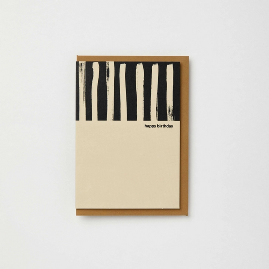 Greetings Card - Happy Birthday Painted Stripe
