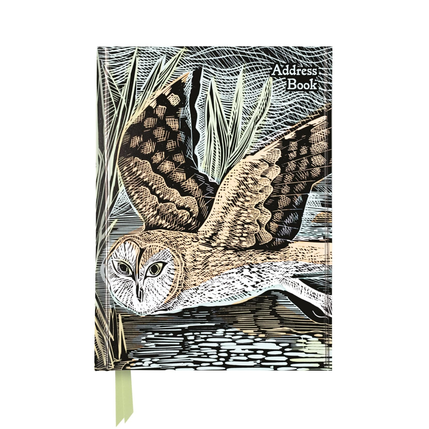 Hardback Foiled Address Book - Marsh Owl