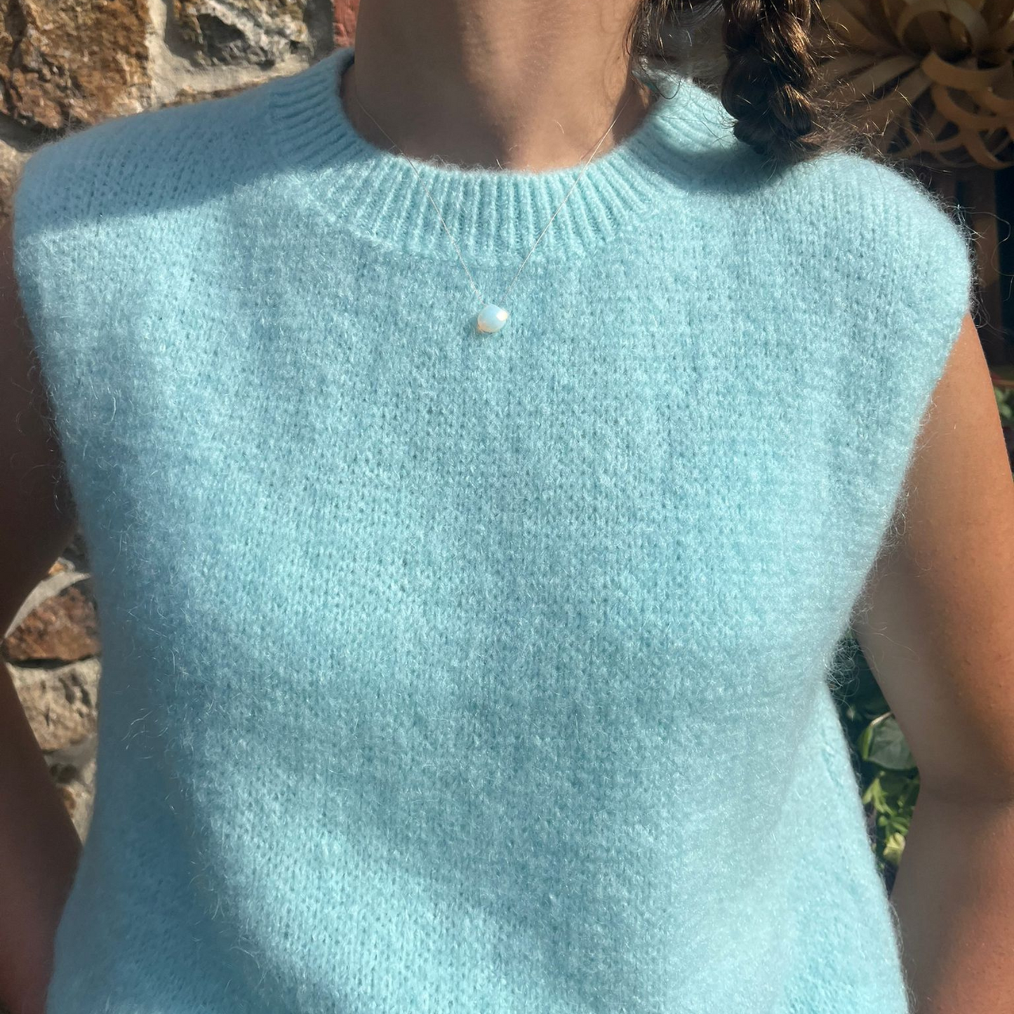 Kathrine Mohair Crewneck Vest - Sea Foam