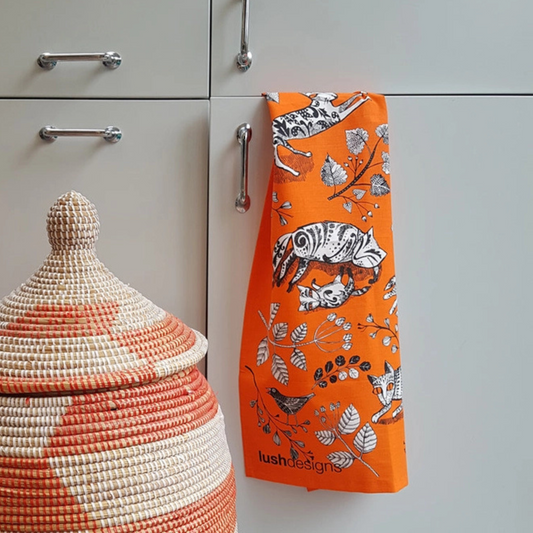 Illustrated Tea Towel - Kitty