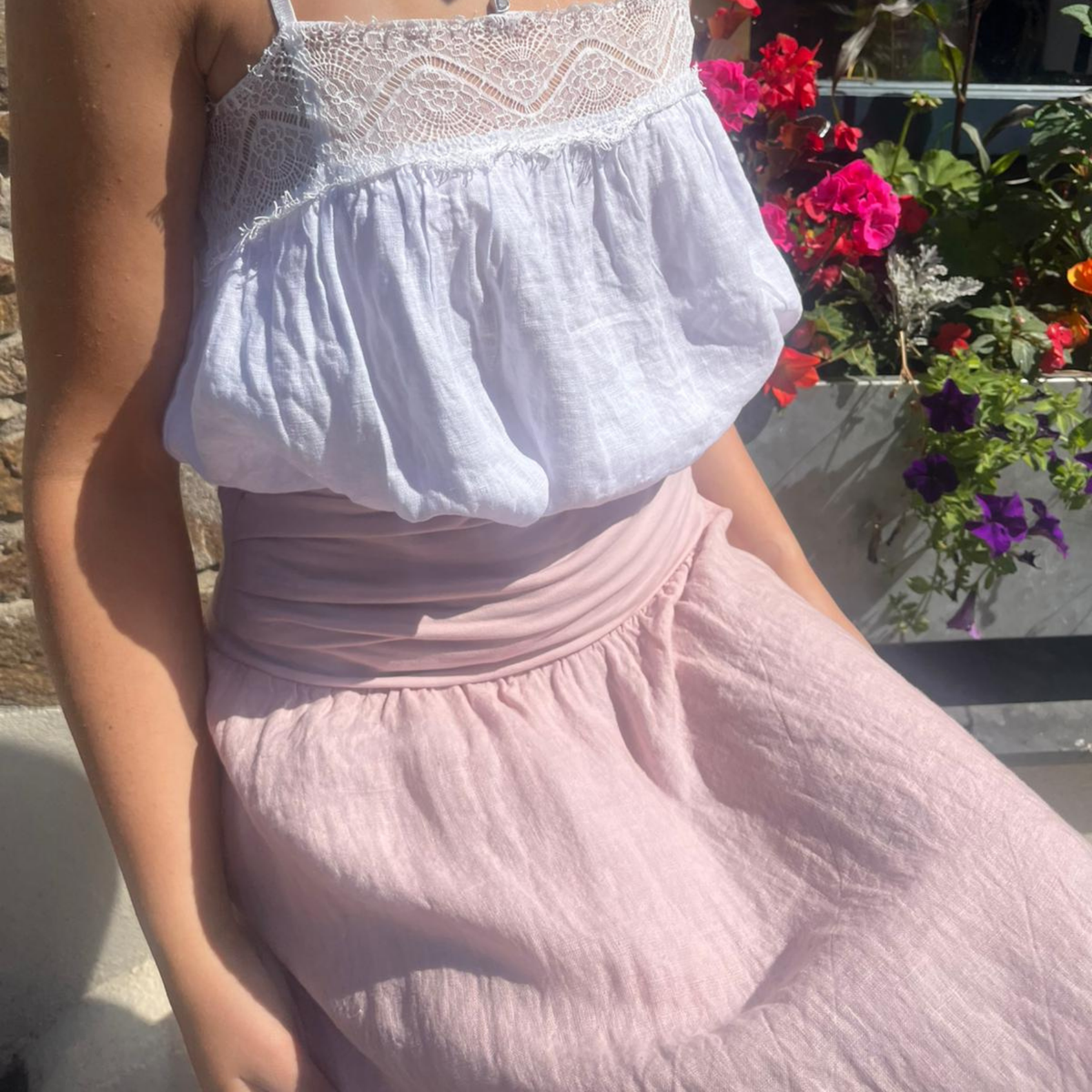 Linen Maxi Skirt - Rose Pink