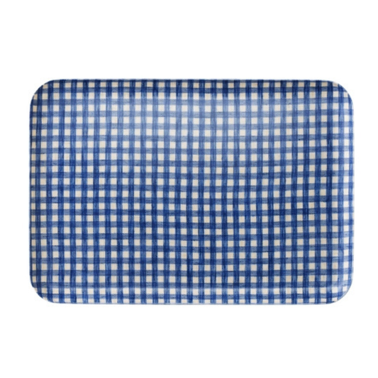 Linen Tray - Blue and White Check