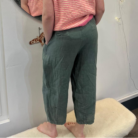 Linen Trousers - Khaki