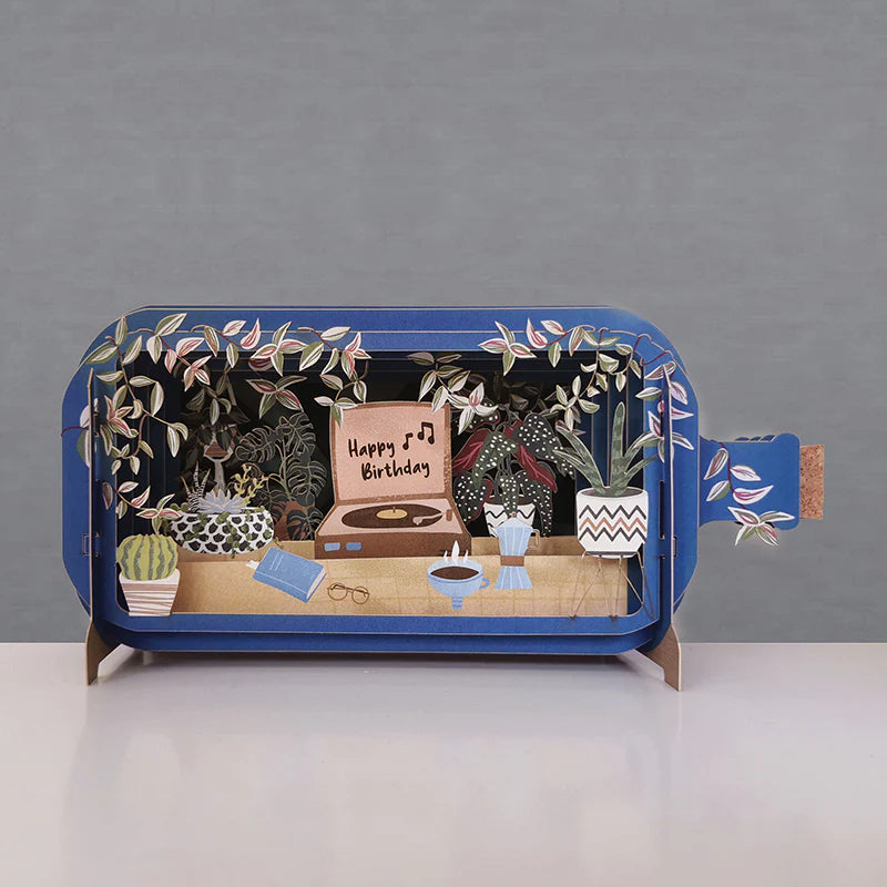 Pop Up Greetings Card - Record Player