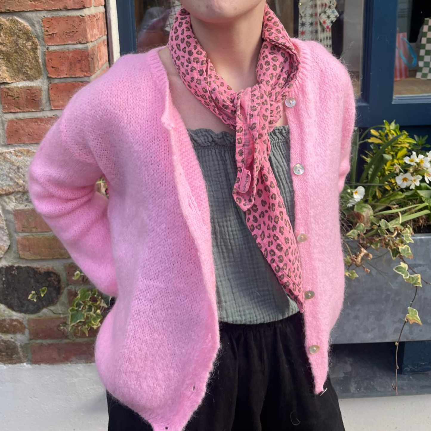 Mohair Blend Button Through Cardigan - Candy Pink