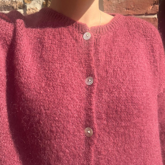 Mohair Blend Button Through Cardigan - Cinnaberry