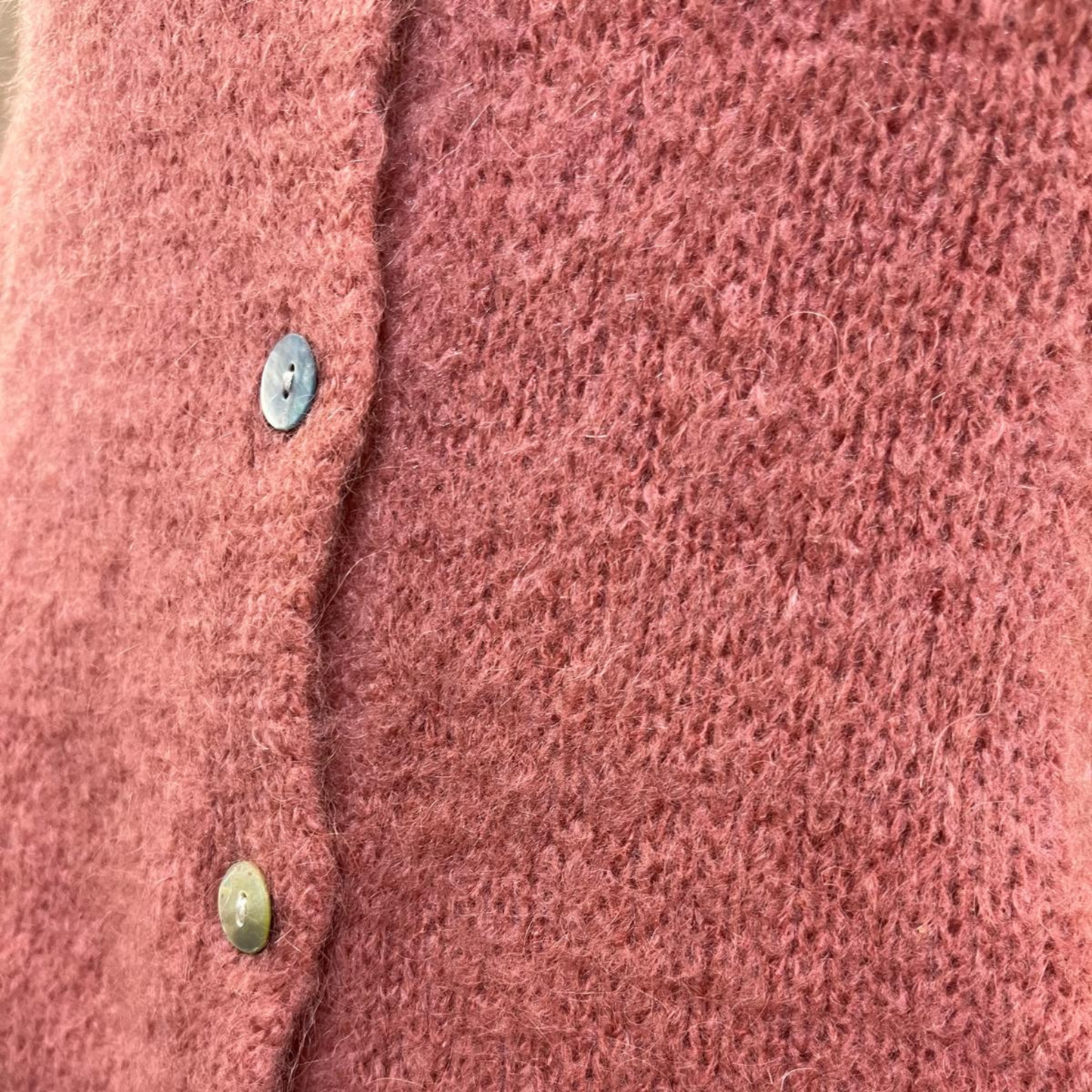 Mohair Blend Button Through Cardigan - Rose
