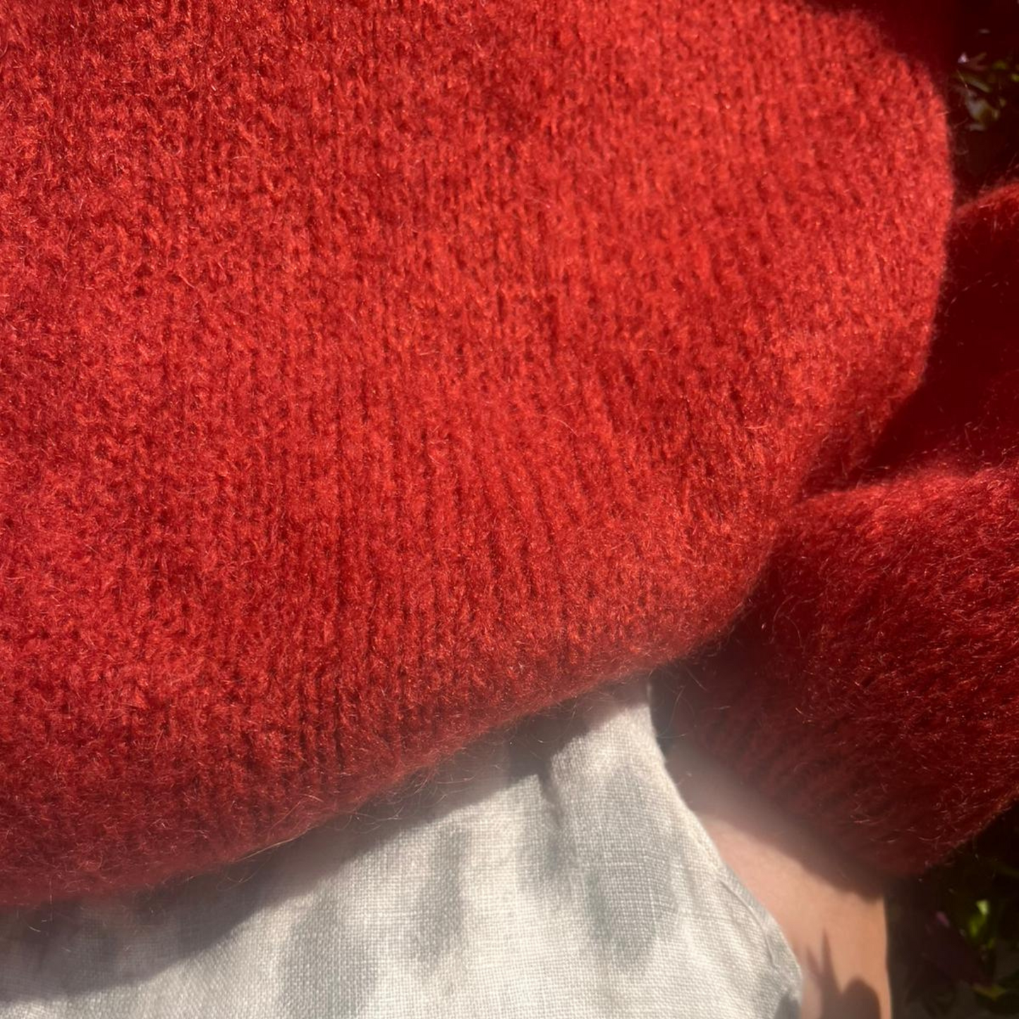 Mohair Blend Button Through Cardigan - Rust