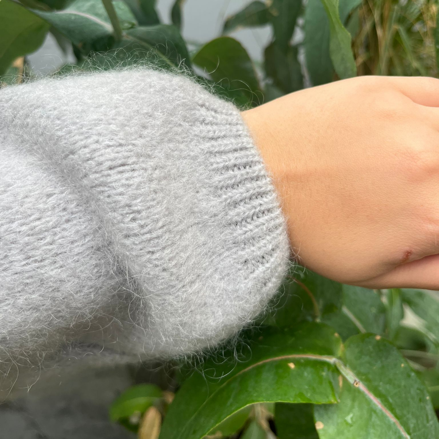 Mohair Blend Button Through Cardigan - Silver