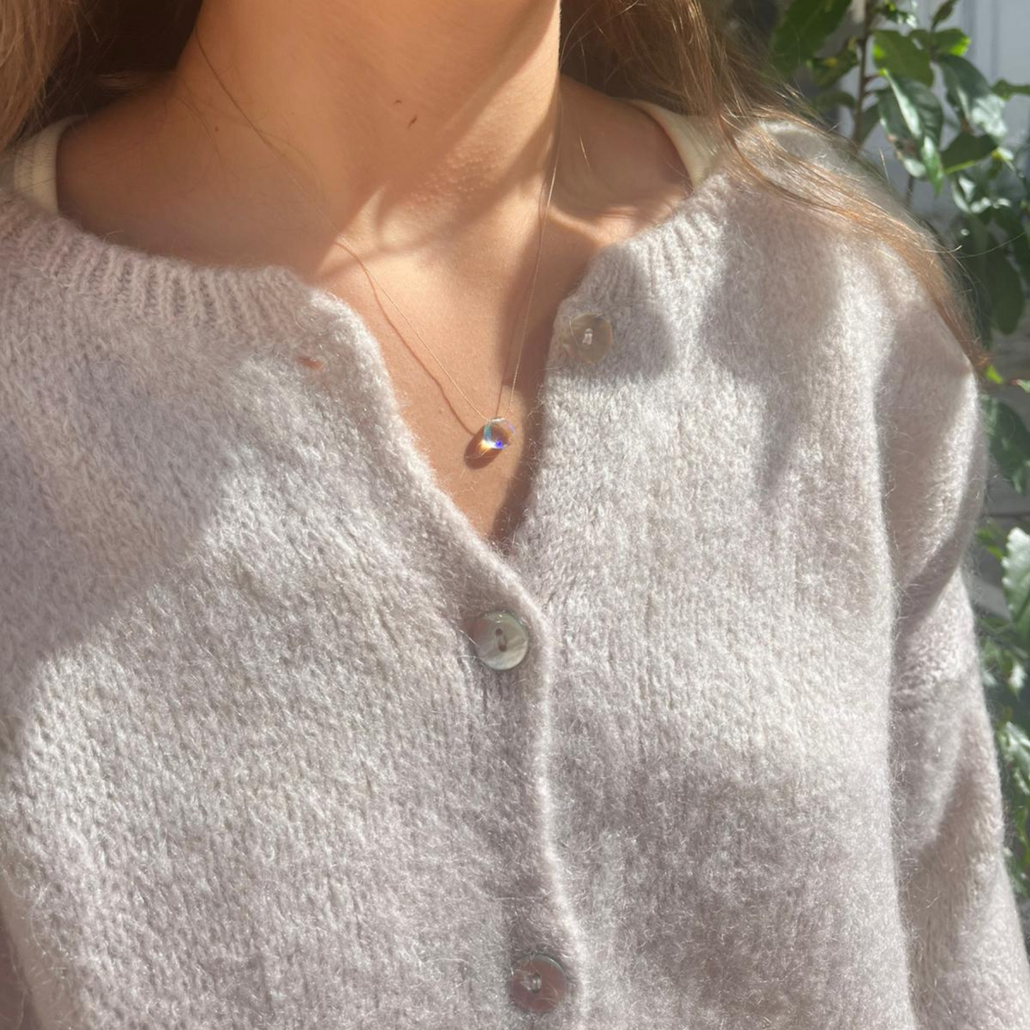 Mohair Blend Button Through Cardigan - Stone