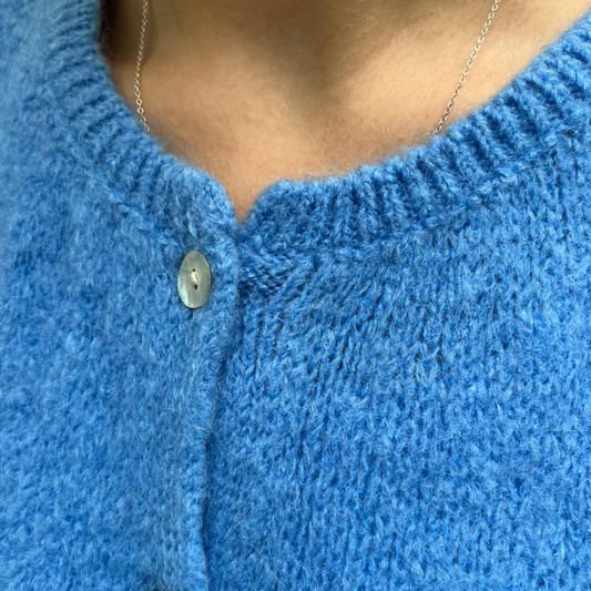 Mohair Blend Cardigan - Cornflower Blue