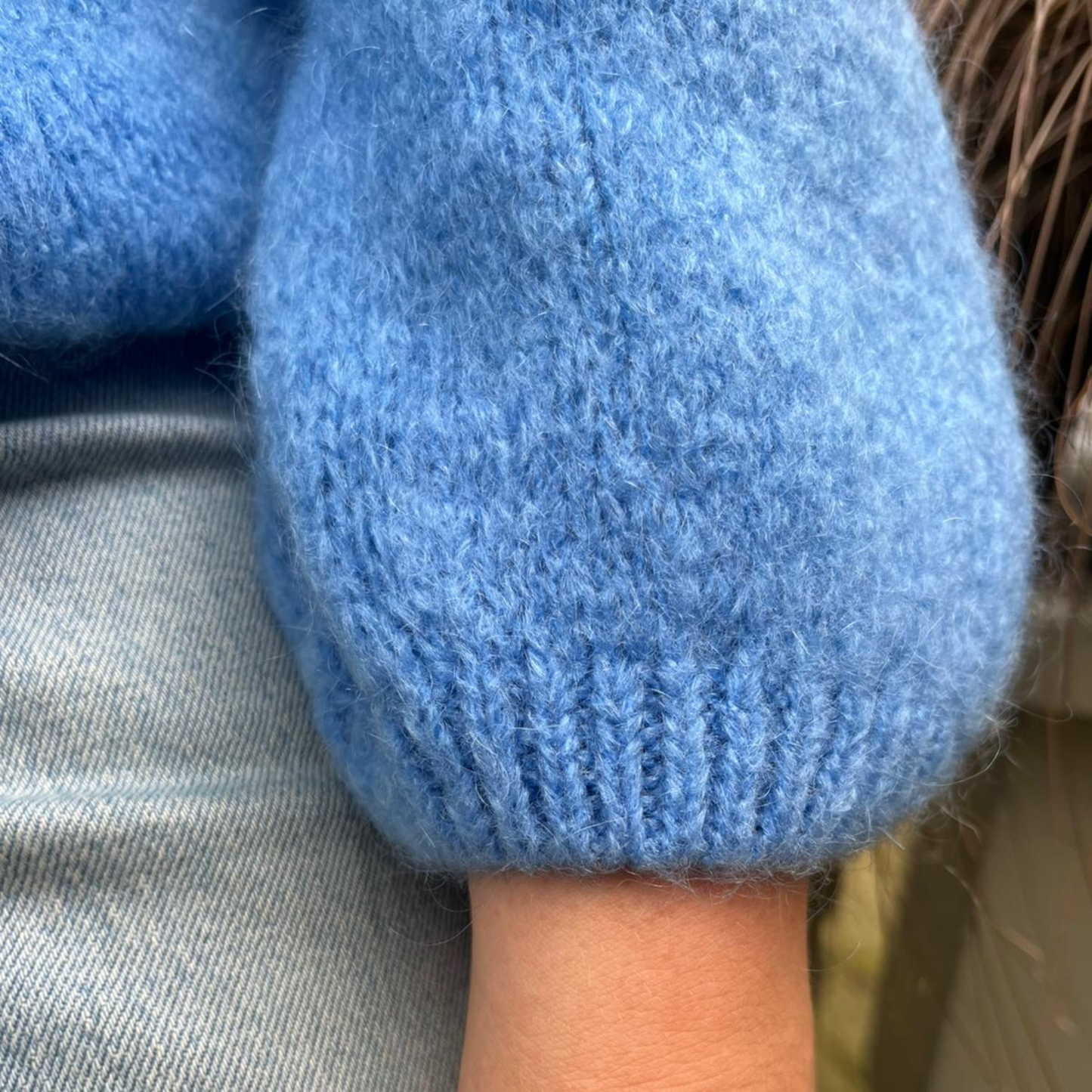 Mohair Blend Cardigan - Cornflower Blue