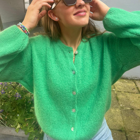 Mohair Blend Cardigan - Emerald Green