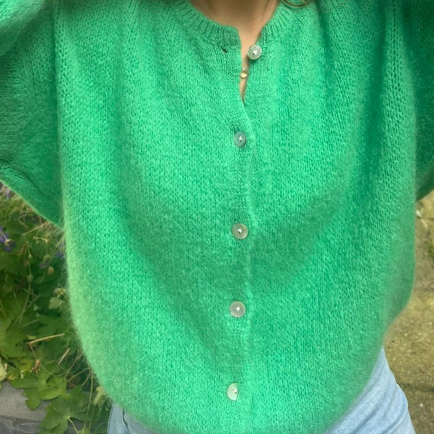Mohair Blend Cardigan - Emerald Green
