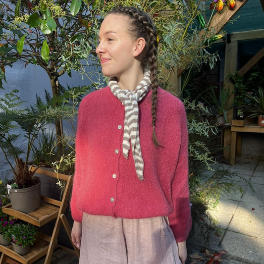 Mohair Blend Cardigan - Rose Blush