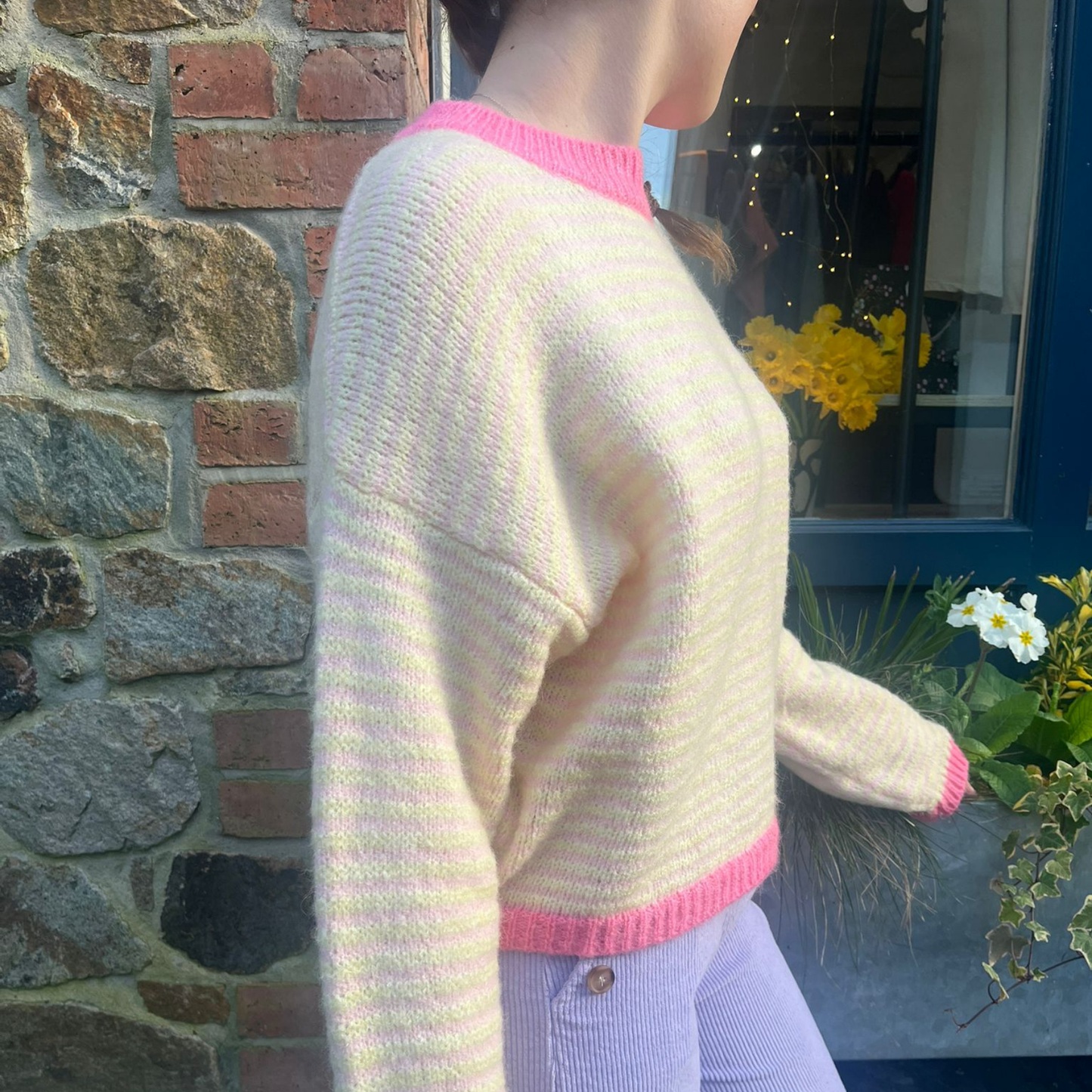 Nanna Striped Jumper - Pink & Yellow