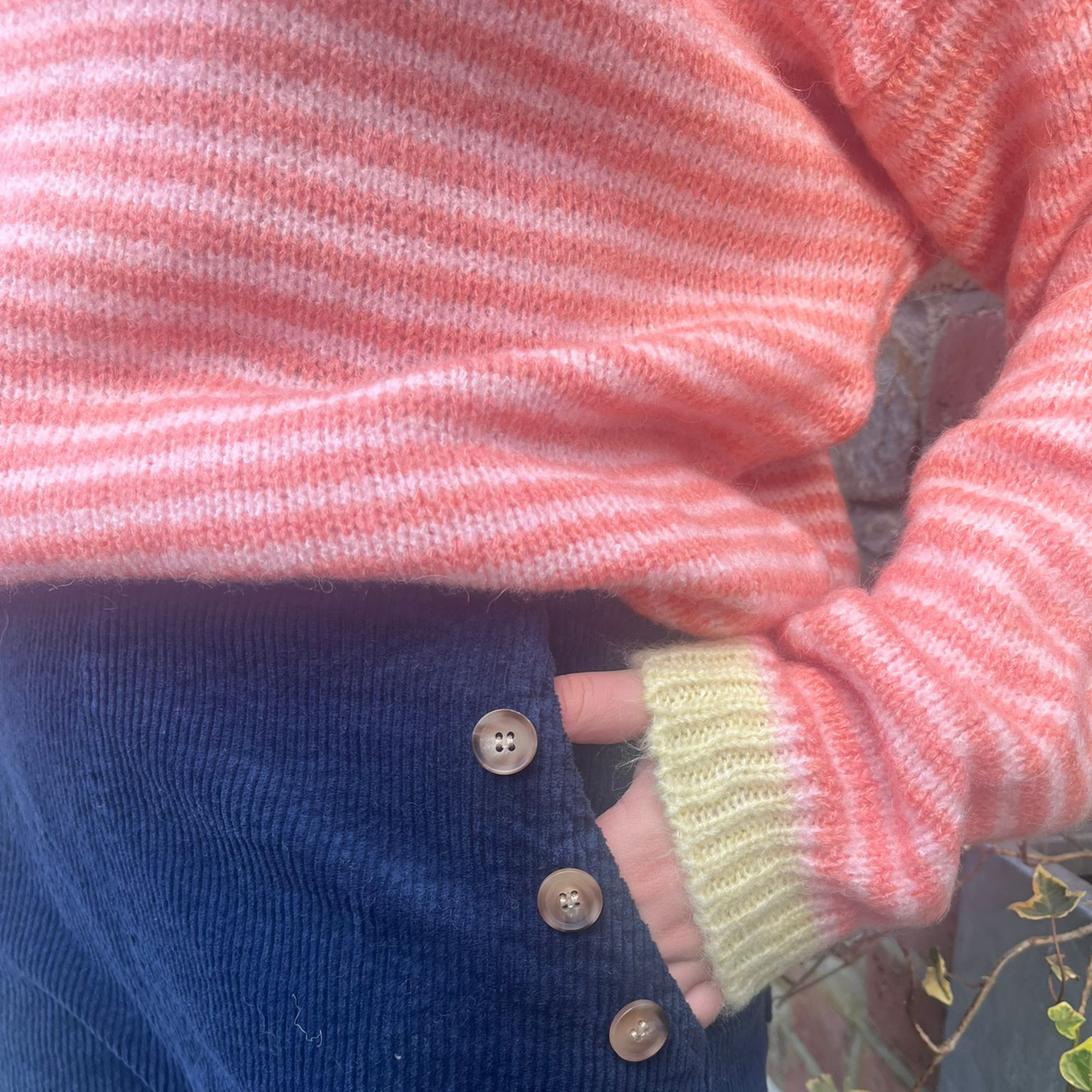 Nanna Striped Jumper - Peach & Pink