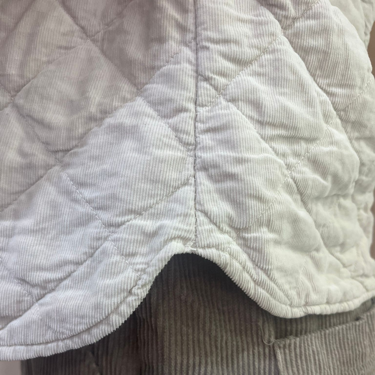 Needlecord Quilted Gilet Jacket - Beige