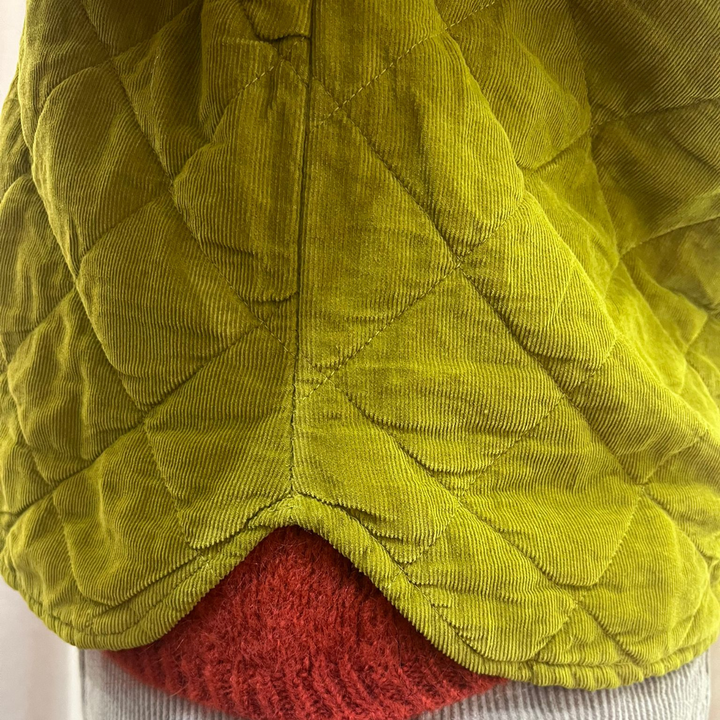 Needlecord Quilted Gilet Jacket - Olive Green