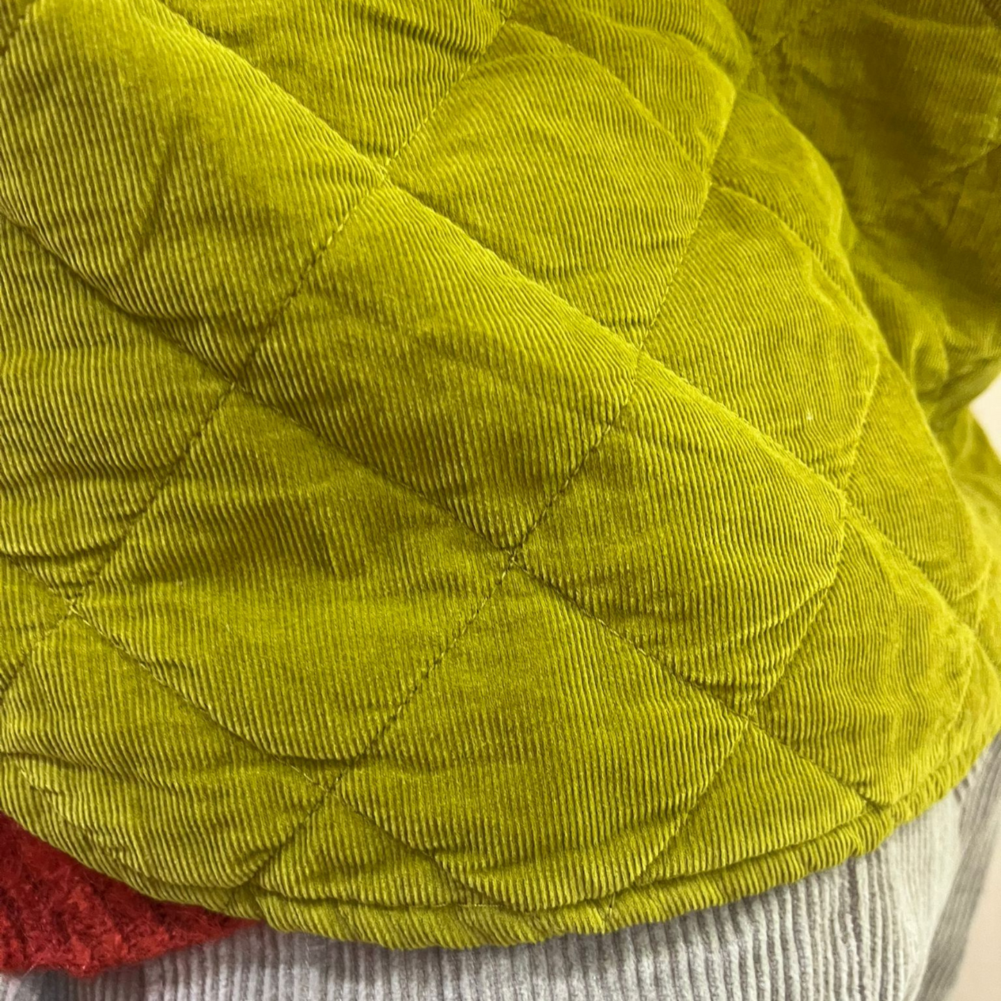 Needlecord Quilted Gilet Jacket - Olive Green