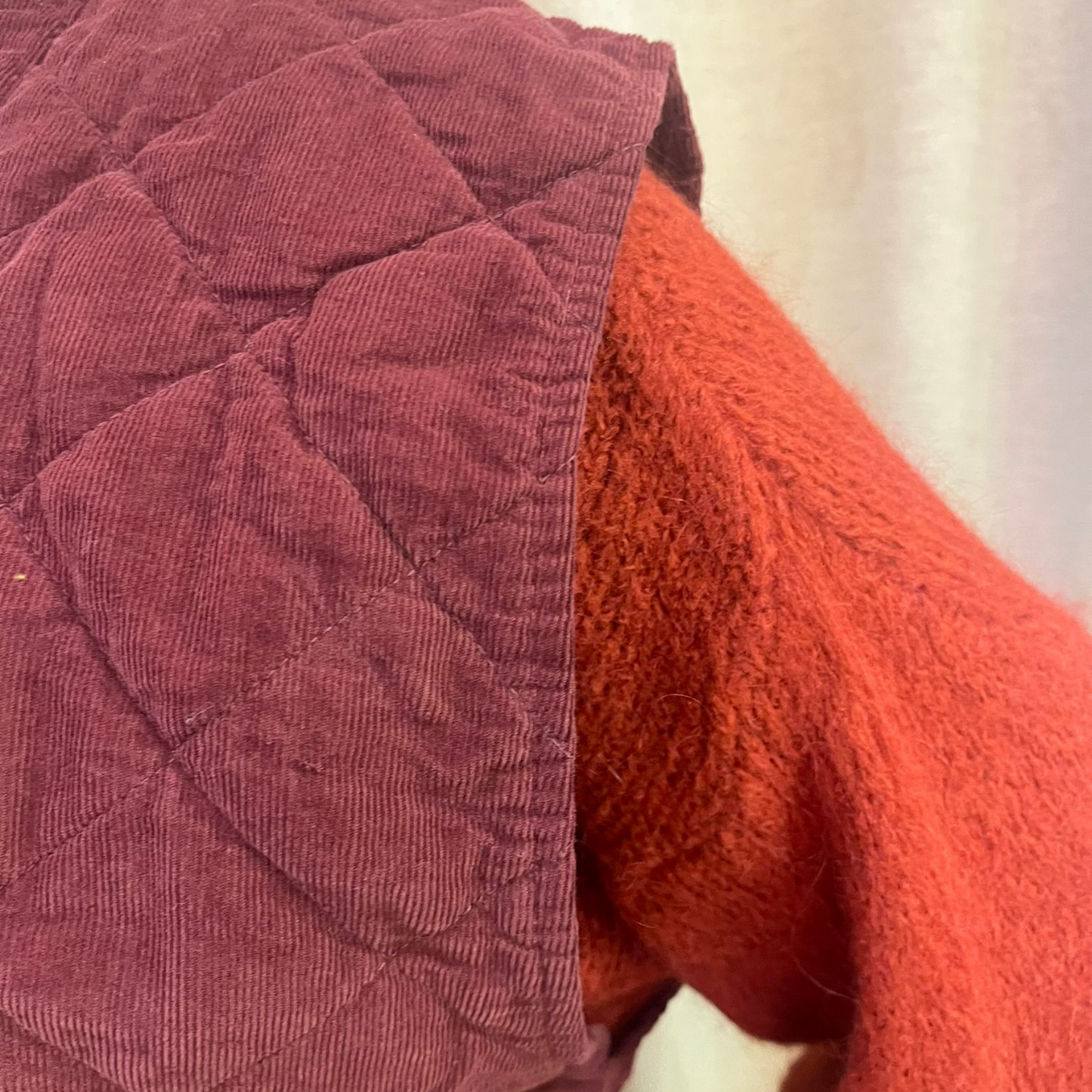 Needlecord Quilted Gilet Jacket - Violet Red