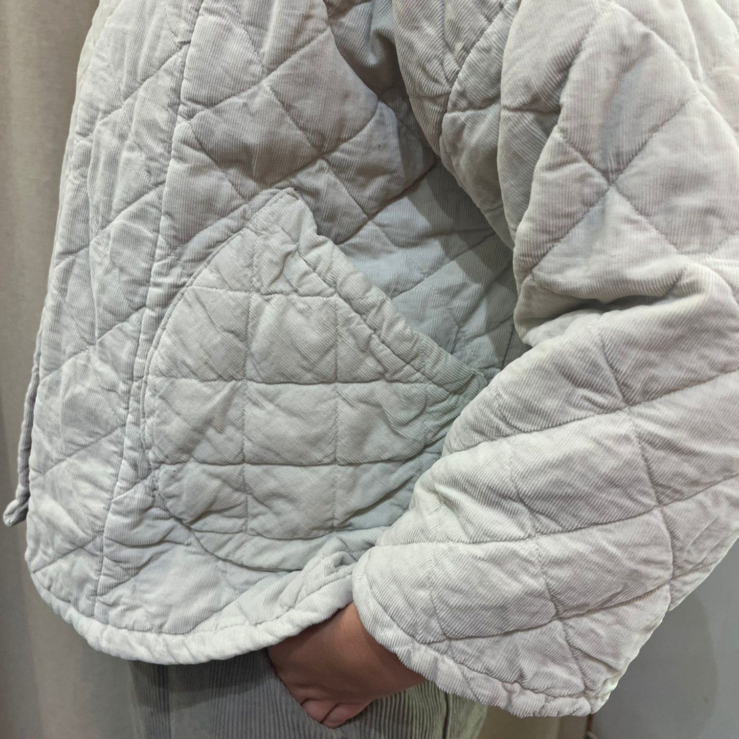 Needlecord Quilted Jacket - Beige