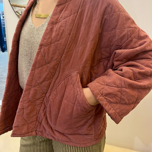 Needlecord Quilted Jacket - Rose