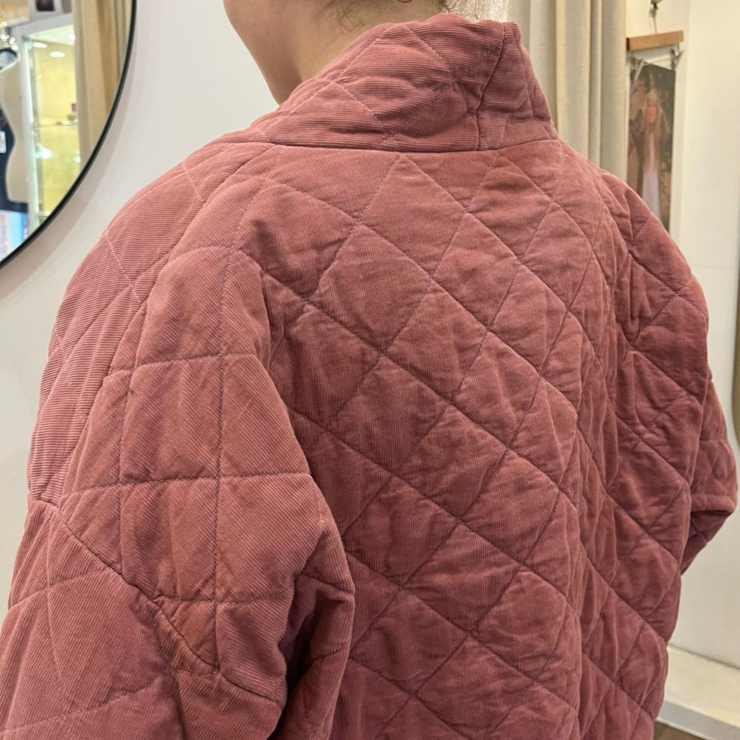 Needlecord Quilted Jacket - Rose