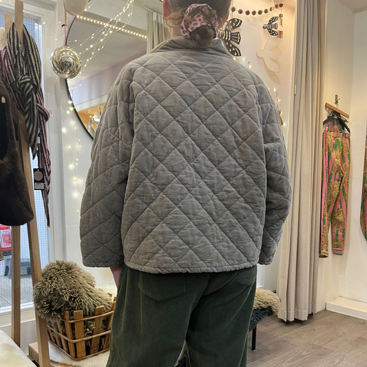 Needlecord Quilted Jacket - Taupe