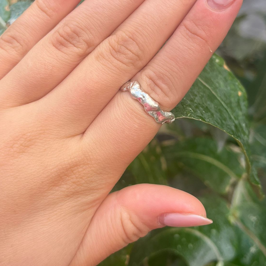 Zero-Waste Fused Eco Silver Ring - Nouveau