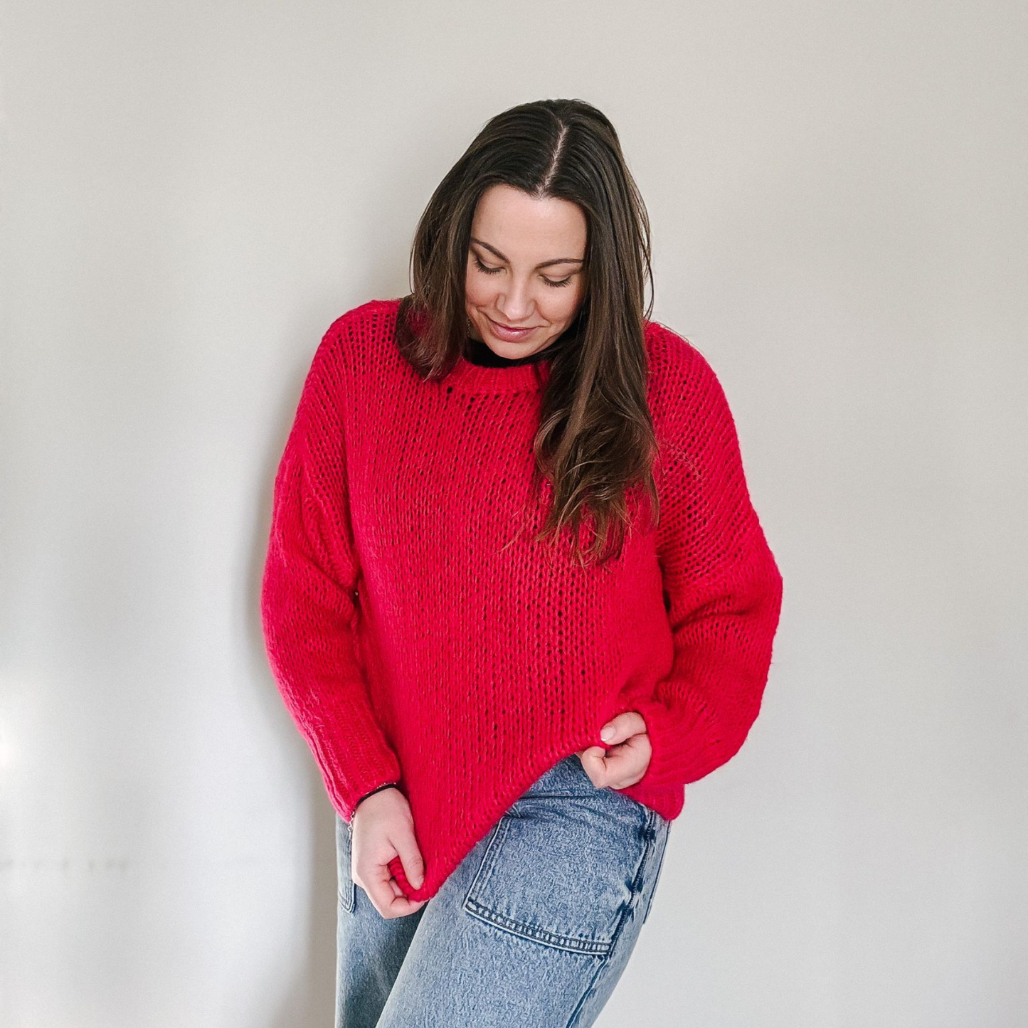OST London Olivia Mohair Jumper - Bright Fuchsia Red