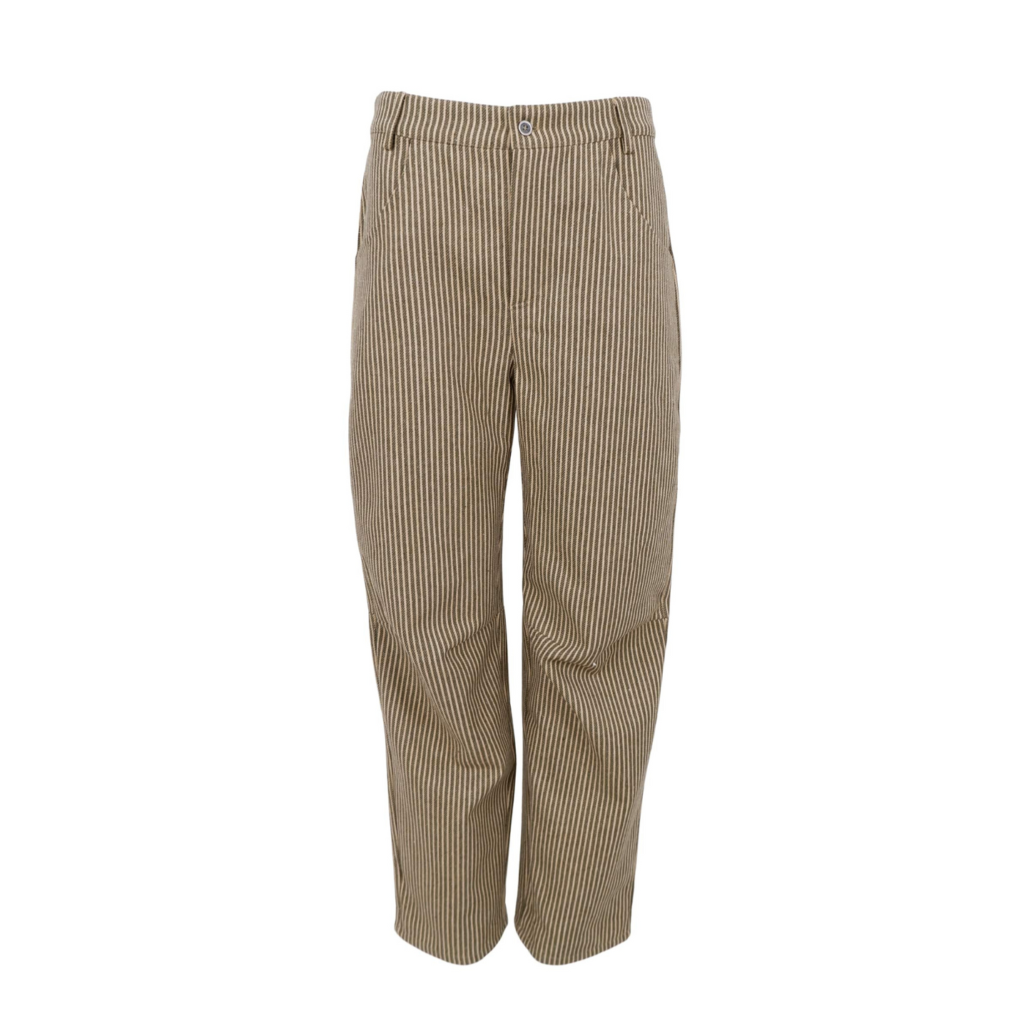 Olive Striped Jeans - Green