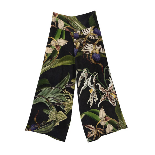 Crepe Palazzo Pants - Orchid Black