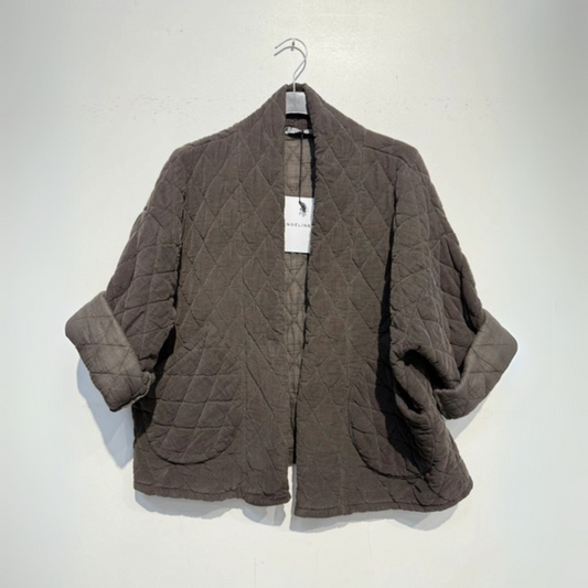 Needlecord Quilted Jacket - Chocolate Brown