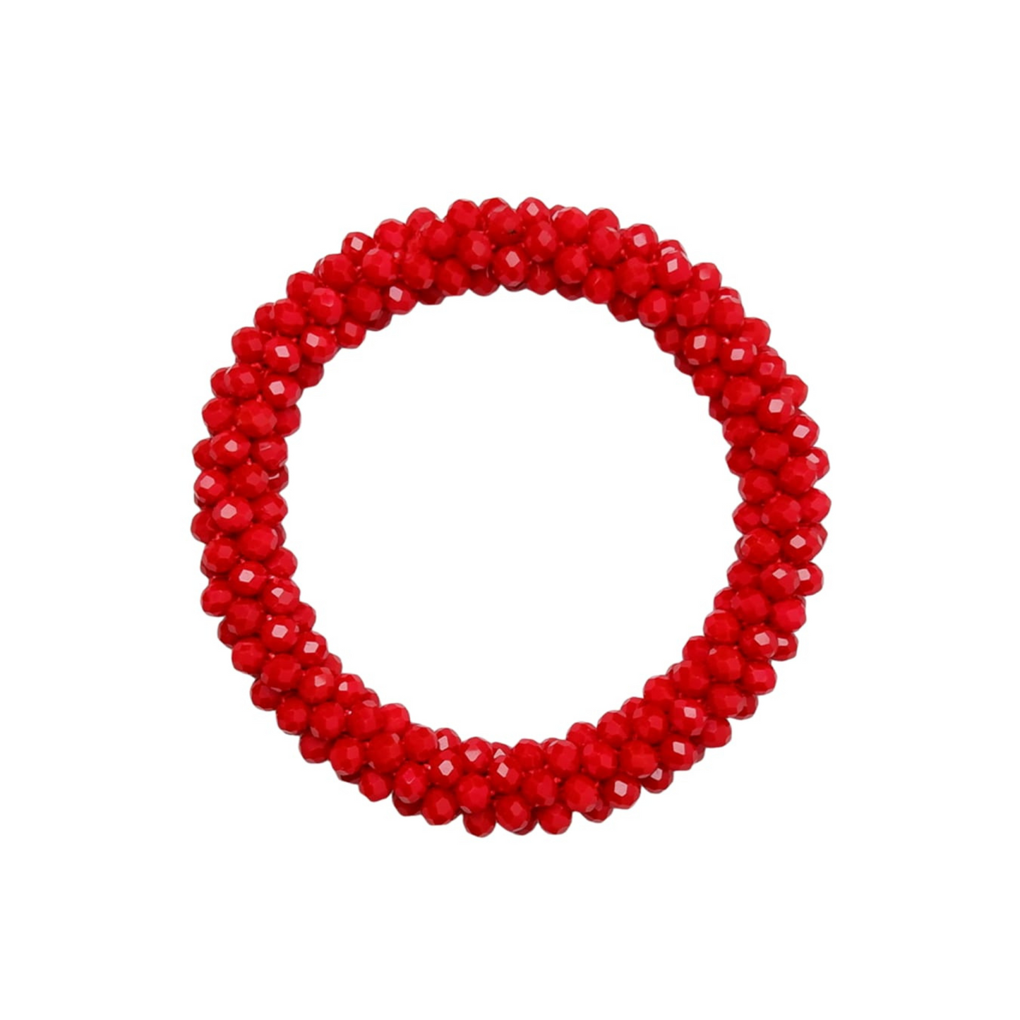Beaded Sparkle Bracelet - Red