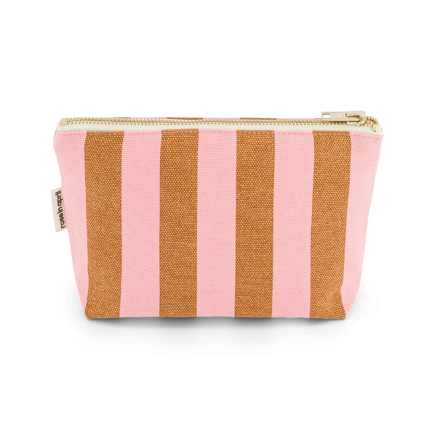 Sofia Pouch Bag - Strawberry and Caramel Stripes