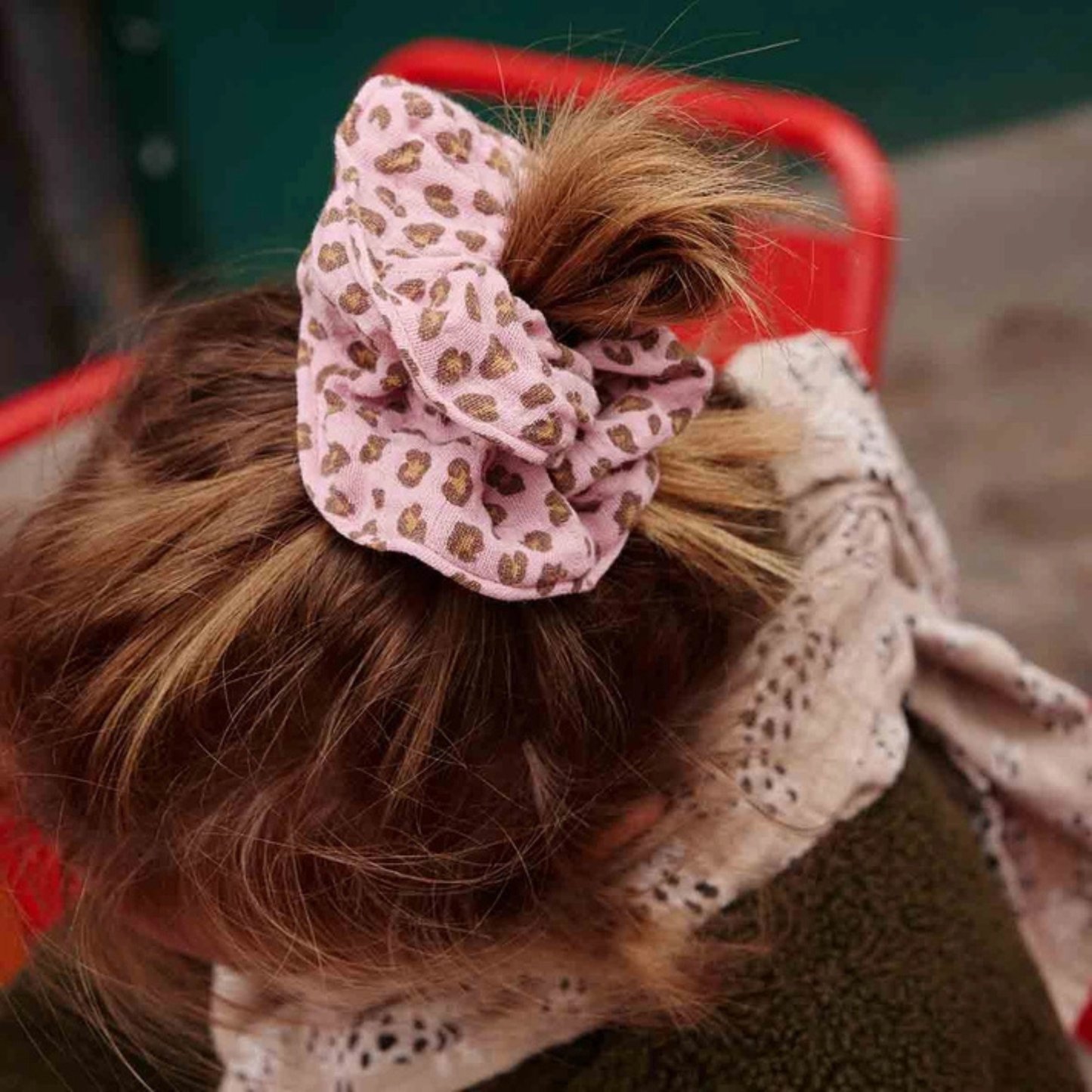 Hair Scrunchie - Candy Pink Leopard Print