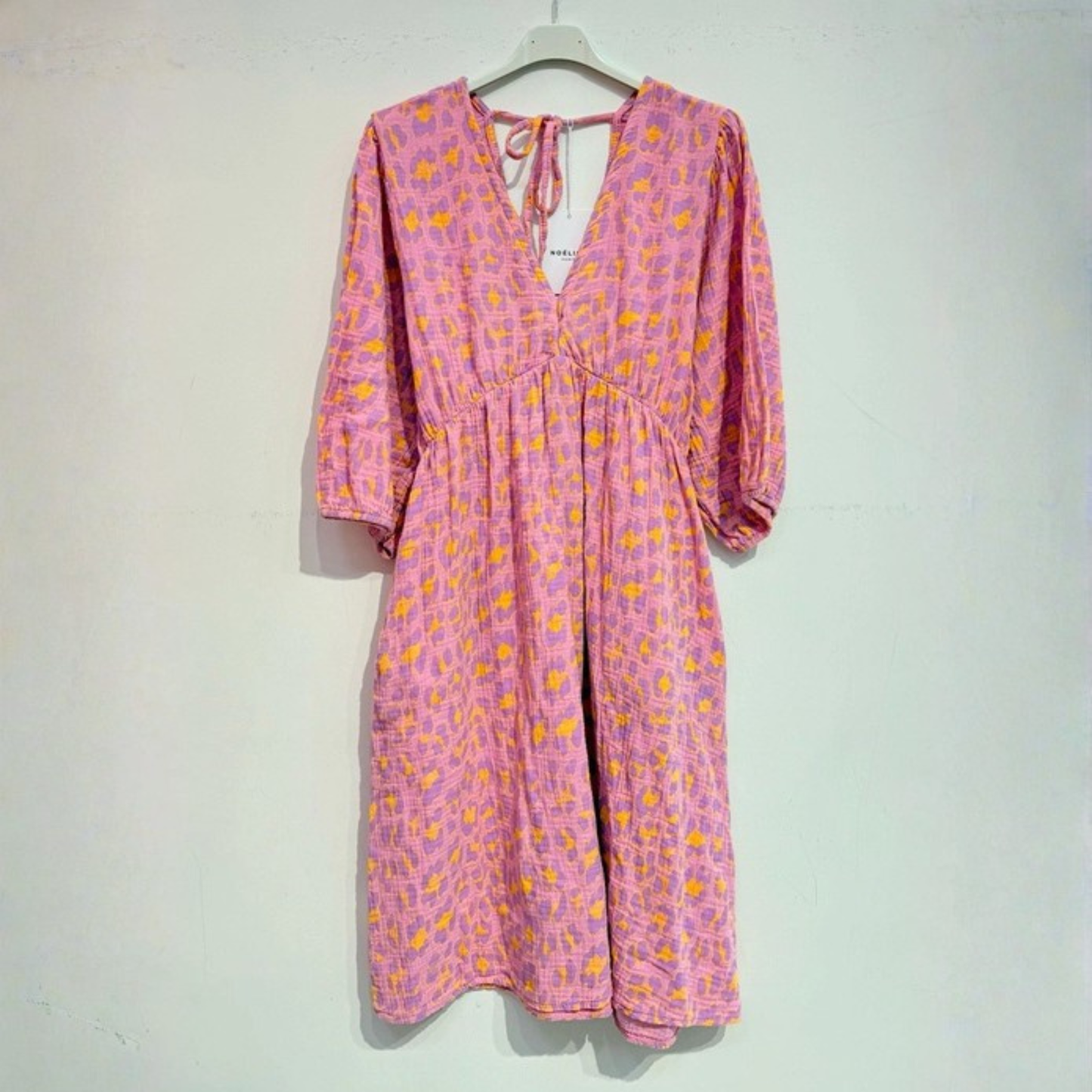 Cotton Gauze Dress - Lilac Leopard