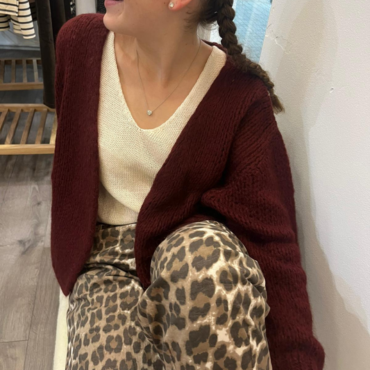 Smila Mohair Cardigan - Bordeaux