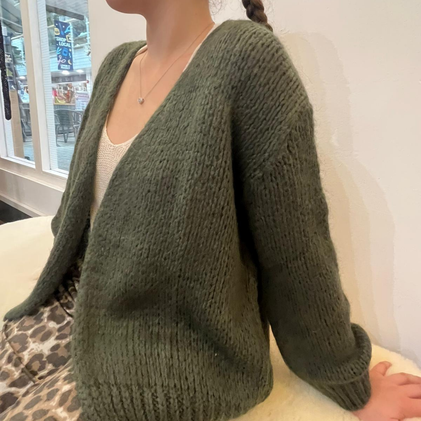 Smila Mohair Cardigan - Dark Khaki