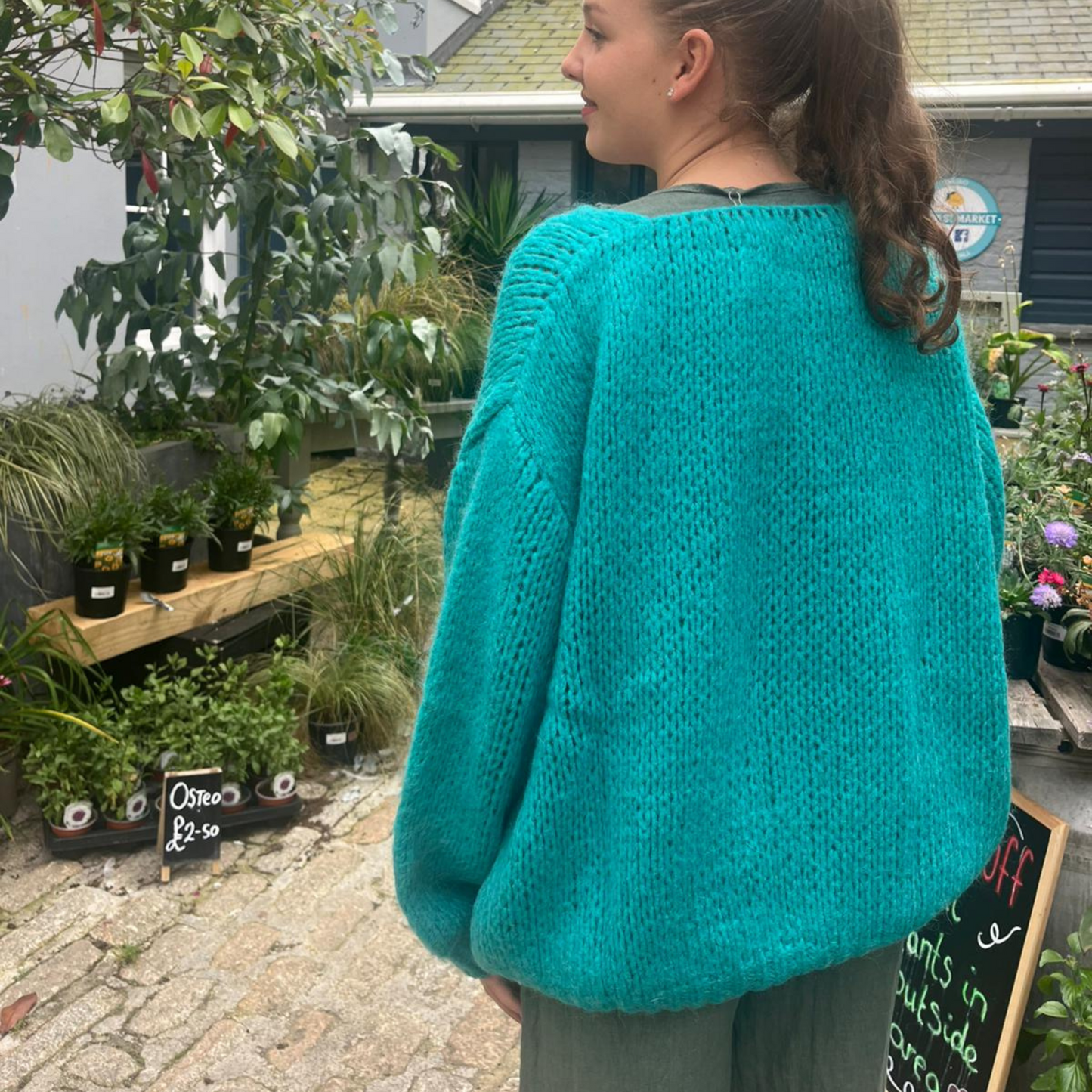 Smila Mohair Cardigan - Turquoise Green