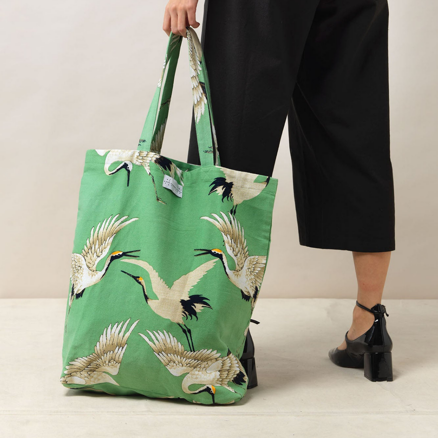 One Hundred Stars Canvas Bag - Stork Pea Green